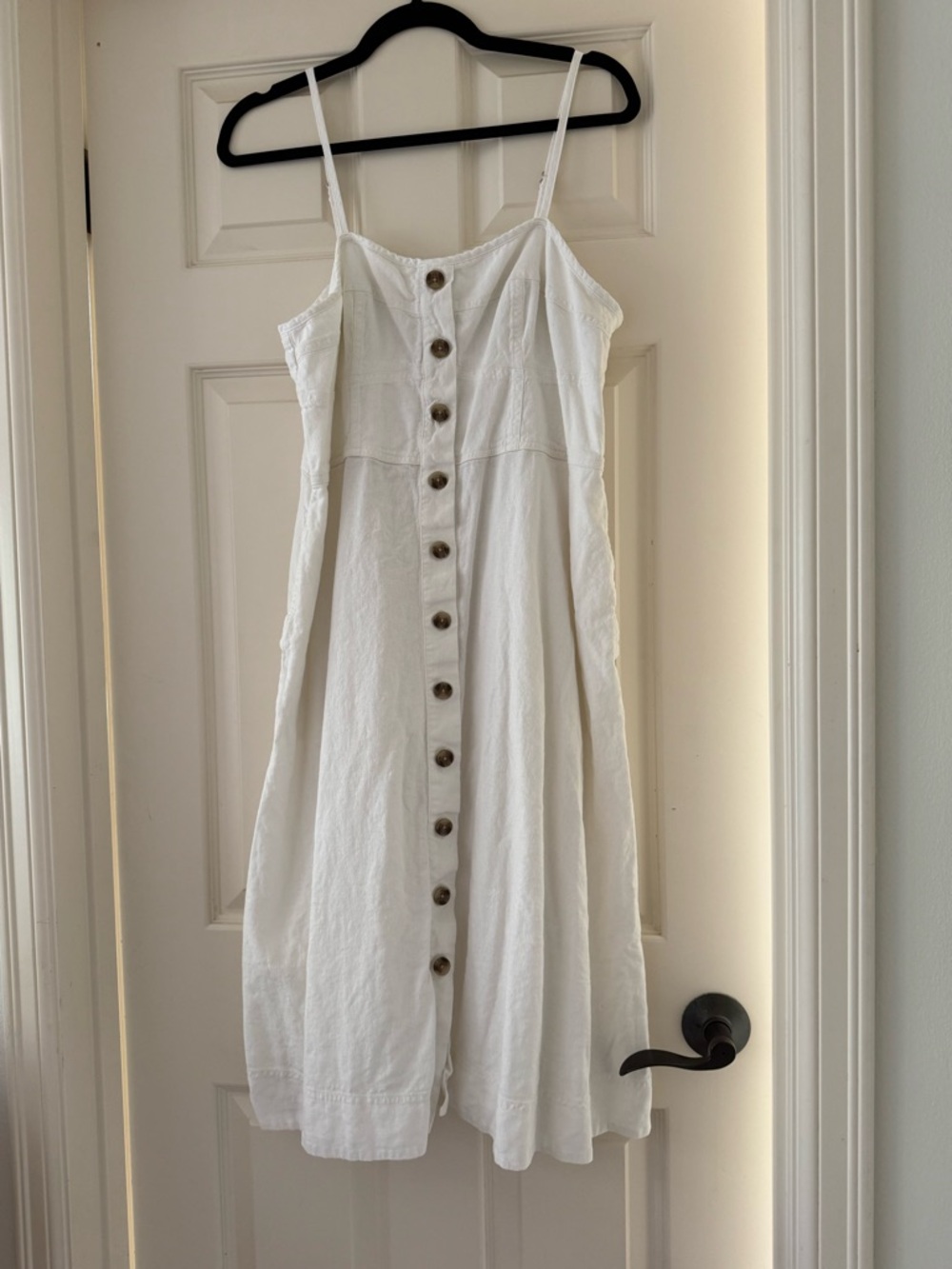 Universal Thread White Button-Front Midi Sundress